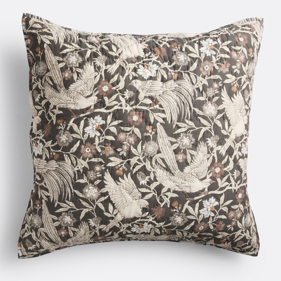 Rejuvenation Talia Handstitched Birds Euro Sham - Picture 1 of 6